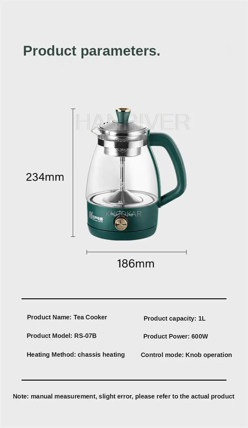 1L Electric Kettle Heat-resistant Glass Tea Infuser Pot With Filter Automatic Steam Spray Borosilicate glass Teapot Health Pot - Image 28