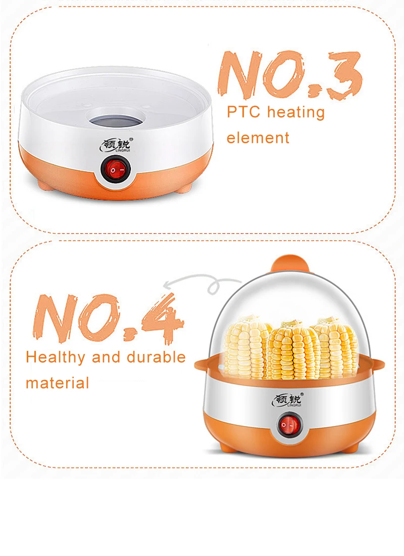 Multi Function Rapid Electric Egg Cooker Auto-Off Generic 7 Eggs Boiler Steamer Omelette Cooking Tools Kitchen Utensil Breakfast - Image 15