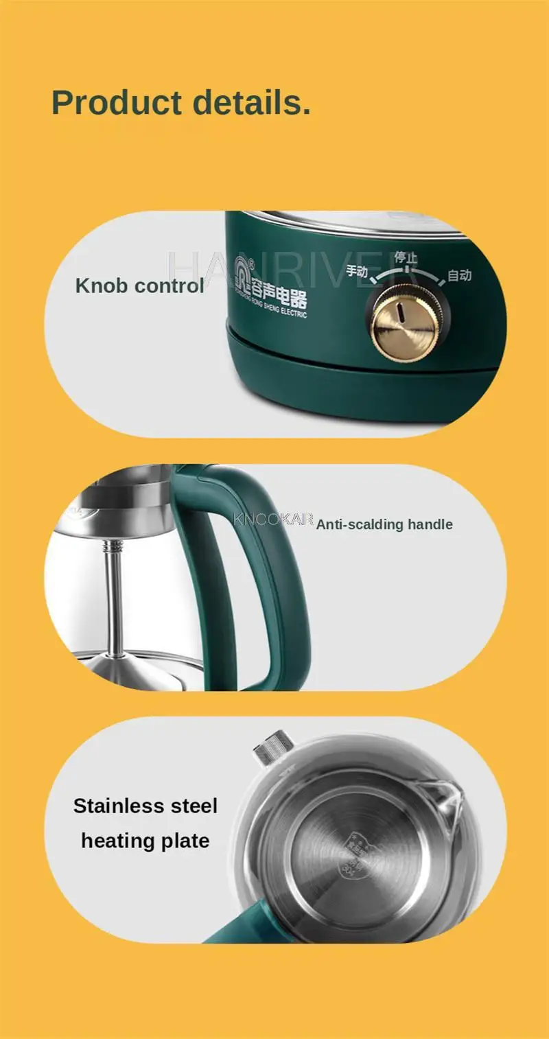 1L Electric Kettle Heat-resistant Glass Tea Infuser Pot With Filter Automatic Steam Spray Borosilicate glass Teapot Health Pot - Image 27