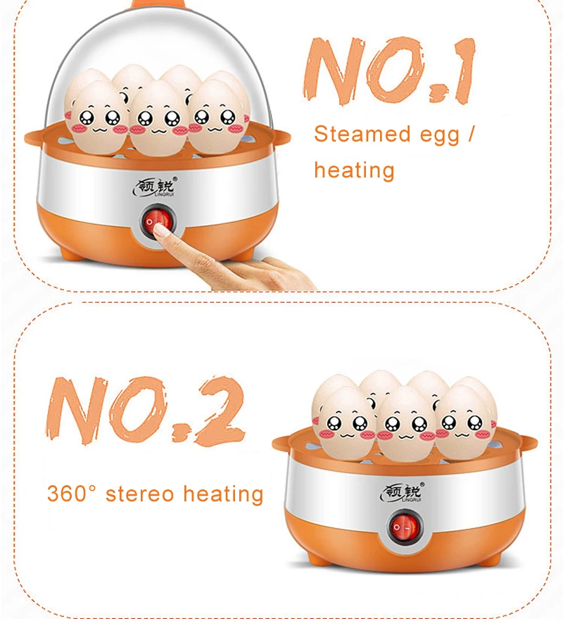 Multi Function Rapid Electric Egg Cooker Auto-Off Generic 7 Eggs Boiler Steamer Omelette Cooking Tools Kitchen Utensil Breakfast - Image 14