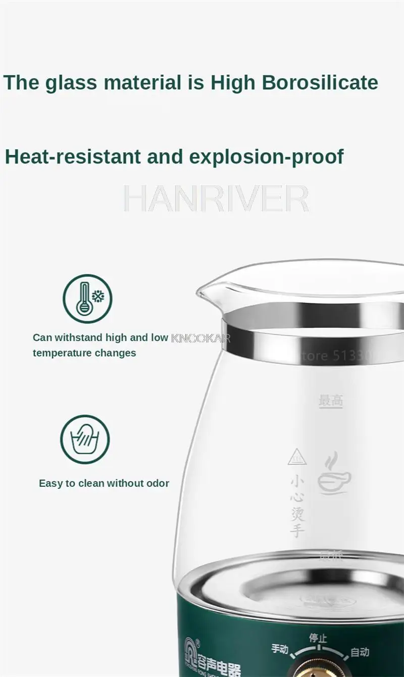 1L Electric Kettle Heat-resistant Glass Tea Infuser Pot With Filter Automatic Steam Spray Borosilicate glass Teapot Health Pot - Image 24