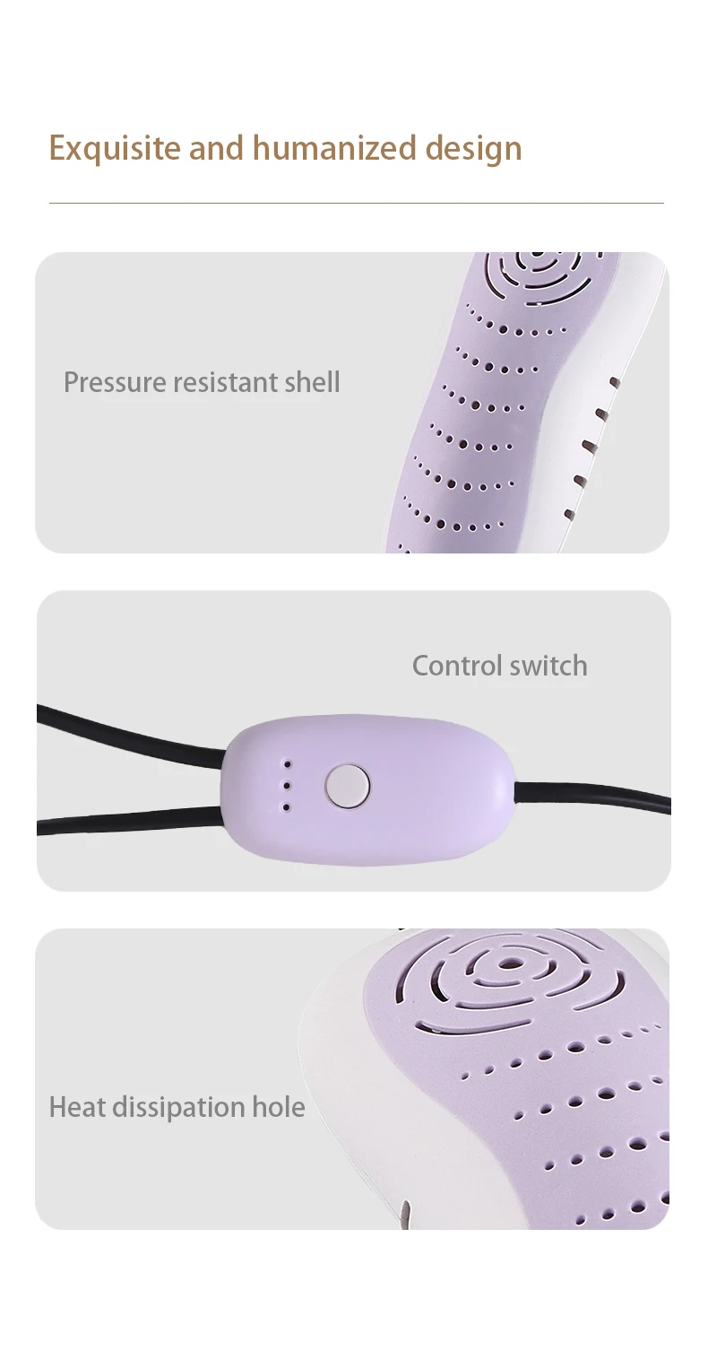 2025 New Electric Shoe Dryer With Timer 4H 8H 12H PTC Heater for Boot Warmer Sanitizing Deodorizing Portable Dryer Blue Light - Image 14