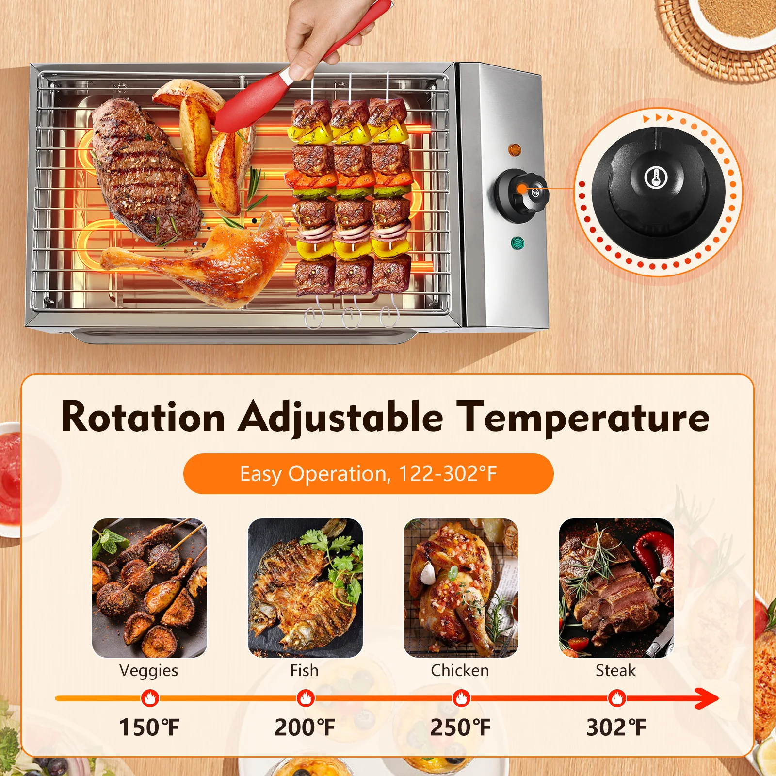 Family Smokeless Grill 1800W 110V Stainless Steel Electric Smokeless Barbecue Oven Grill For Restaurant BBQ Equipment - Image 3