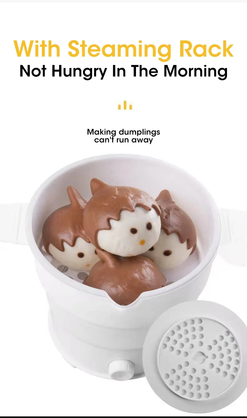 HOMEFISH Foldable Silicone Electric Pot Portable Multi-Purpose Hot Water Boiler for Travel 110/220V Kettle Ideal for Camping - Image 10