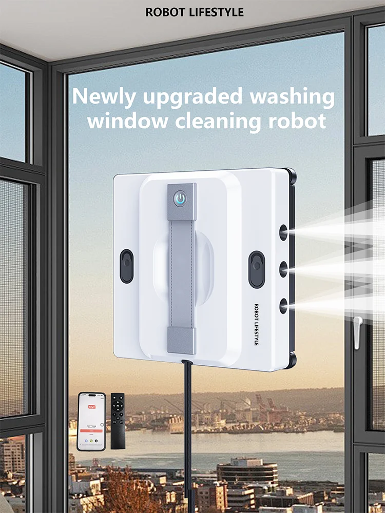 2026 Robot Window Cleaner Washer Glass Window Cleaning Robot RL528 Big 100ml Water Tank, Six Water Jet, 5200Pa Strong Suction - Image 10