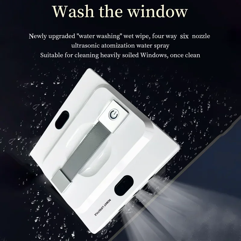 2026 Robot Window Cleaner Washer Glass Window Cleaning Robot RL528 Big 100ml Water Tank, Six Water Jet, 5200Pa Strong Suction - Image 3