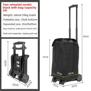 Household small cart folding pull goods handling trailer shopping cart luggage trolley