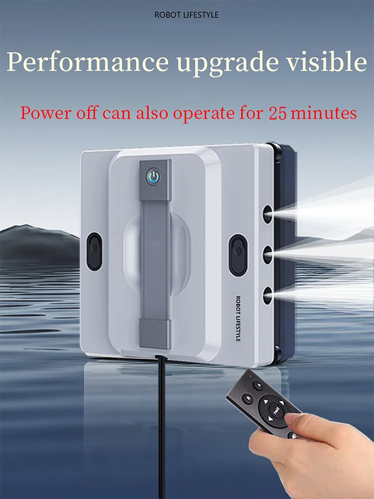 2026 Robot Window Cleaner Washer Glass Window Cleaning Robot RL528 Big 100ml Water Tank, Six Water Jet, 5200Pa Strong Suction - Image 12