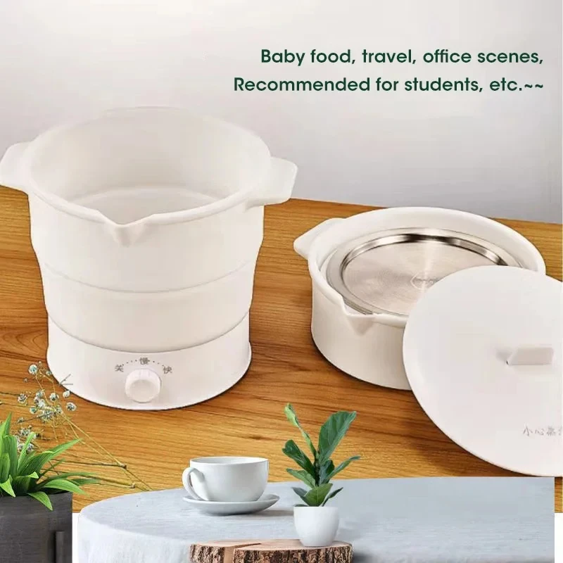 HOMEFISH Foldable Silicone Electric Pot Portable Multi-Purpose Hot Water Boiler for Travel 110/220V Kettle Ideal for Camping - Image 2