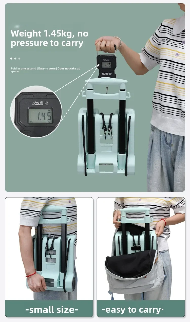 Household small cart folding pull goods handling trailer shopping cart luggage trolley - Image 13