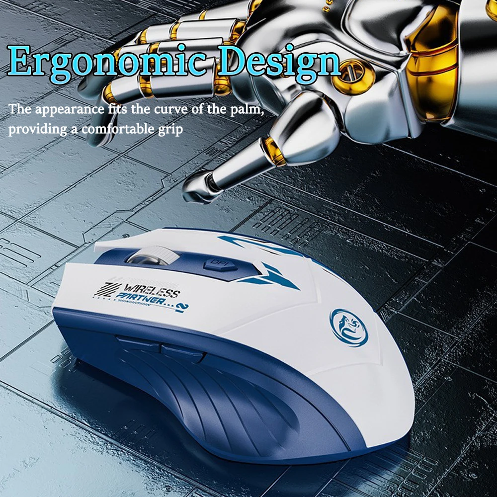 2.4G Wireless Mouse Dual-Mode Bluetooth Mouse 6Buttons Silent Gaming Mice Rechargeable E-Sports Mouse 1600DPI Office Mice For PC - Image 13