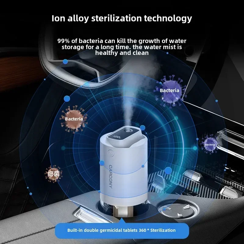 Car Humidifier 2000mAh Built-in Battery Wireless Use Antibacterial Air Purifier Aroma essential Oil Diffuser Home High Quality - Image 3