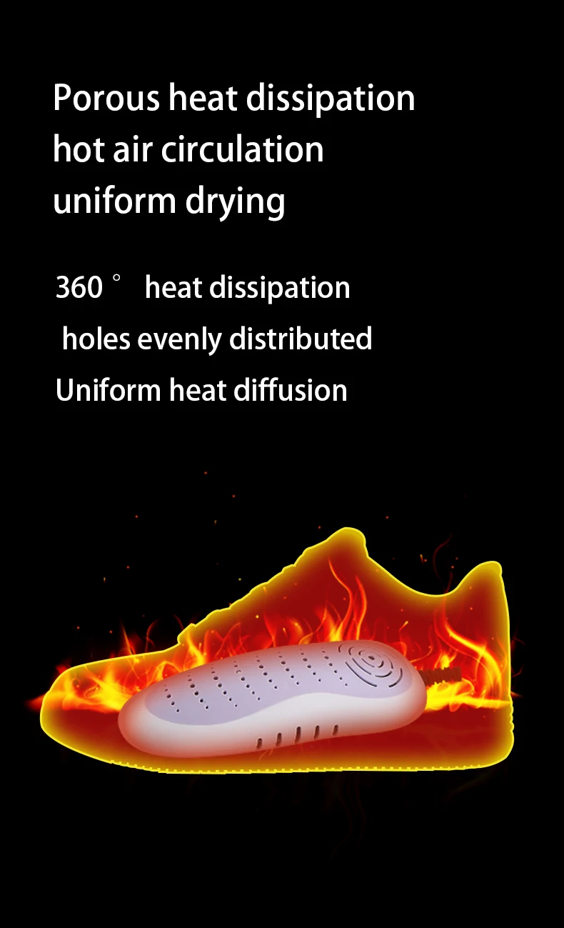 2025 New Electric Shoe Dryer With Timer 4H 8H 12H PTC Heater for Boot Warmer Sanitizing Deodorizing Portable Dryer Blue Light - Image 11