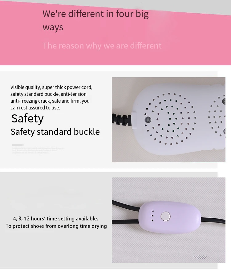 2025 New Electric Shoe Dryer With Timer 4H 8H 12H PTC Heater for Boot Warmer Sanitizing Deodorizing Portable Dryer Blue Light - Image 15