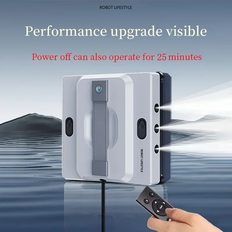 2026 Robot Window Cleaner Washer Glass Window Cleaning Robot RL528 Big 100ml Water Tank, Six Water Jet, 5200Pa Strong Suction - Image 2