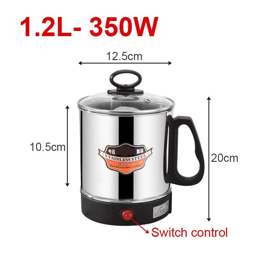 DMWD MultiCooker Electric Skillet portable stainless steel heating cup Noodles milk soup porridge Cooking Pot mini coffee boiler - Image 10