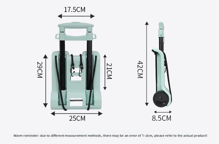Household small cart folding pull goods handling trailer shopping cart luggage trolley - Image 18