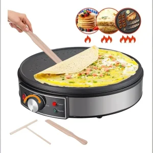 Electric Crepe Maker Machine Pancake Machine Batter Crepes Maker Kitchen Cooking Roti Tortilla Blintzes Pancakes Bacon Eggs