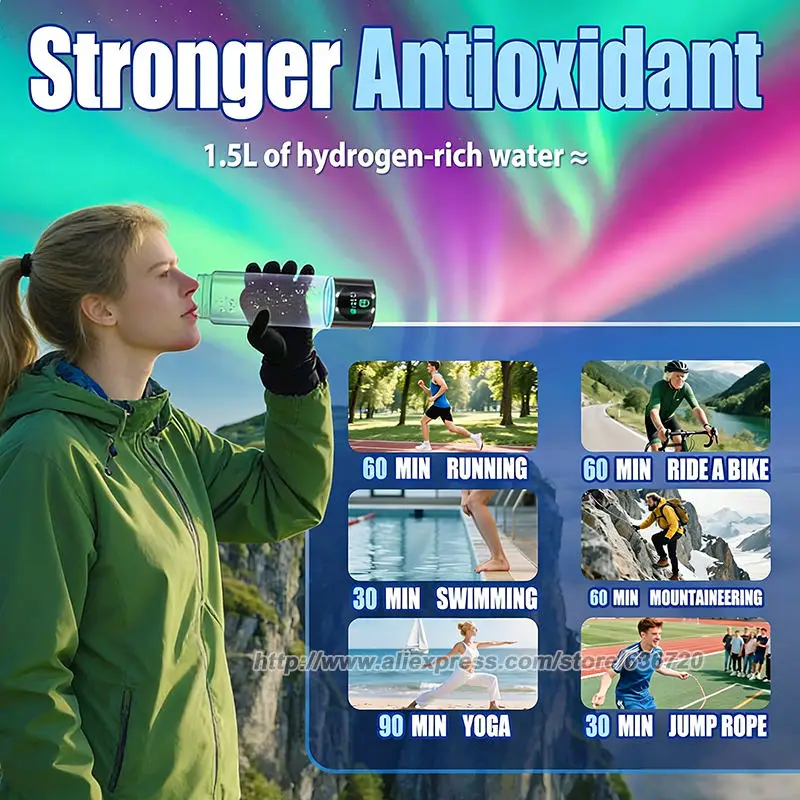 5.0 New Upgraded Hydrogen Water Bottle - Hydrogen Concentration up to 6000 PPB, 2025 SPE/PEM Technology - Image 8