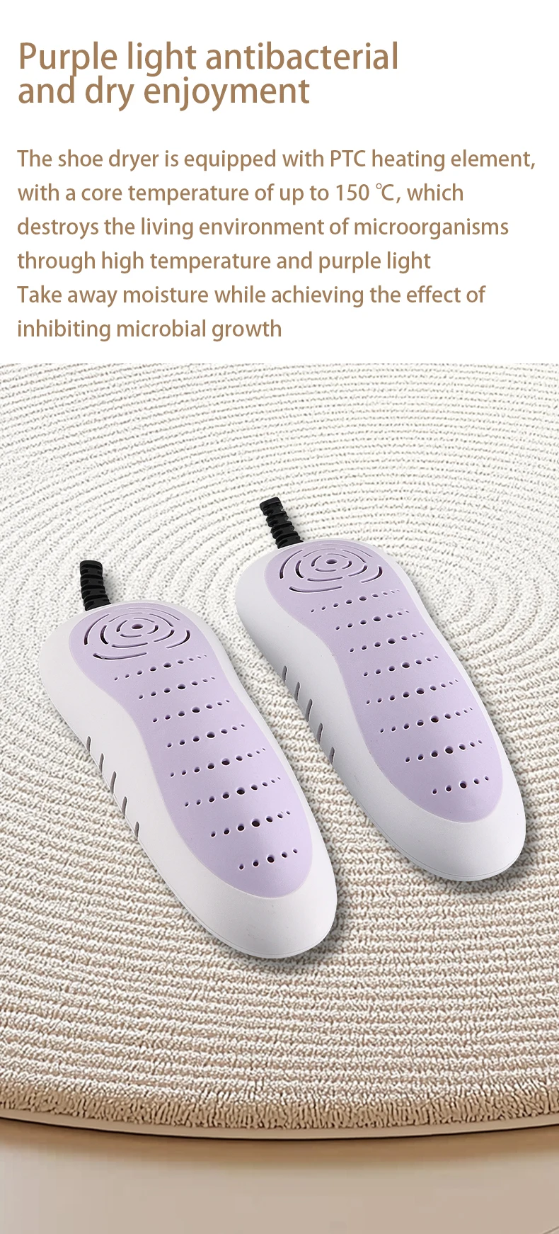 2025 New Electric Shoe Dryer With Timer 4H 8H 12H PTC Heater for Boot Warmer Sanitizing Deodorizing Portable Dryer Blue Light - Image 13