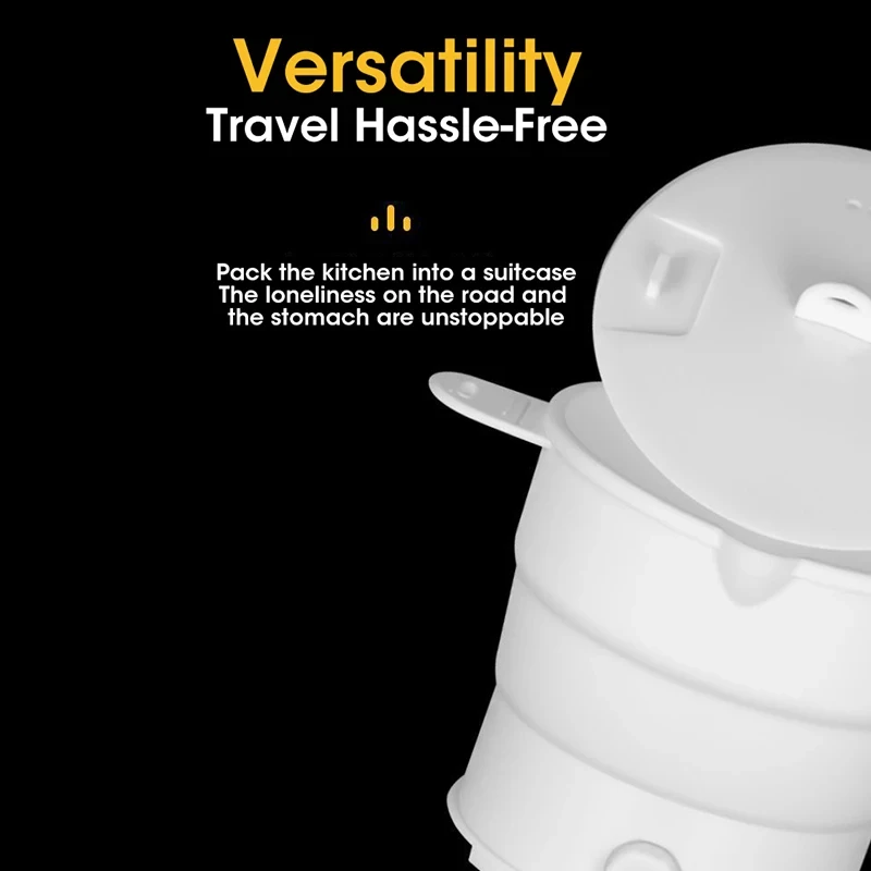 HOMEFISH Foldable Silicone Electric Pot Portable Multi-Purpose Hot Water Boiler for Travel 110/220V Kettle Ideal for Camping - Image 4