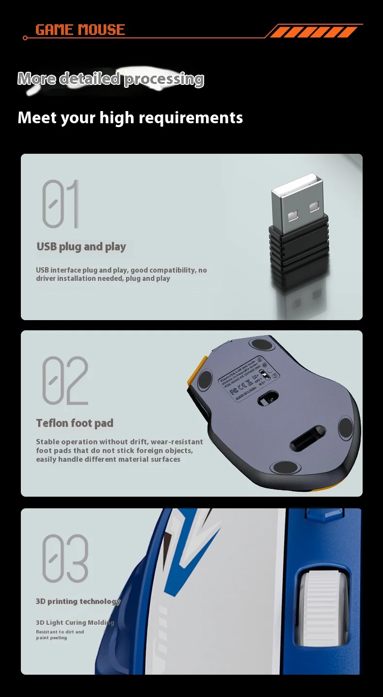 2.4G Wireless Mouse Dual-Mode Bluetooth Mouse 6Buttons Silent Gaming Mice Rechargeable E-Sports Mouse 1600DPI Office Mice For PC - Image 16