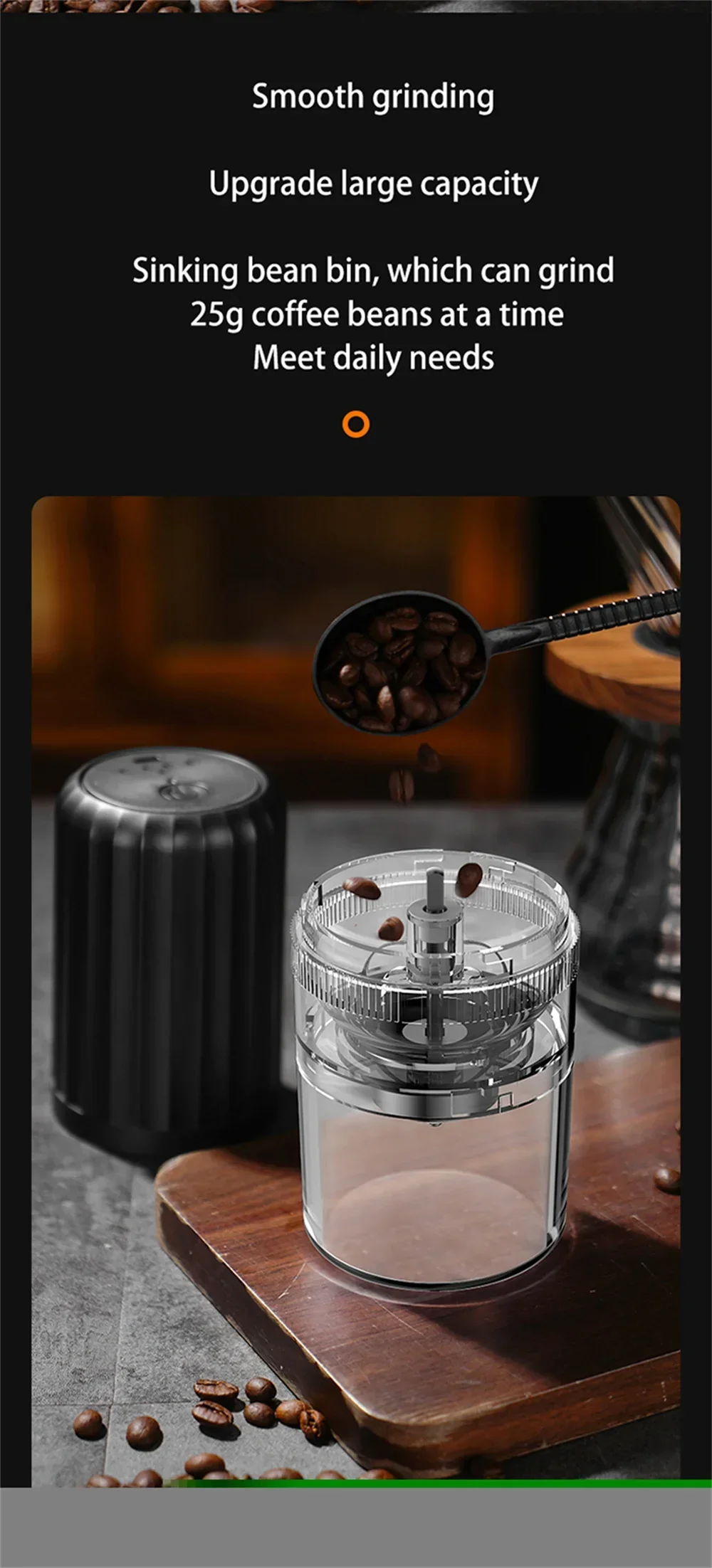 Portable Electric Coffee Grinder Wireless Bean Mill USB Fully Automatic Rechargeable Outdoor Gatherings Adjustable Coarse Fine - Image 21