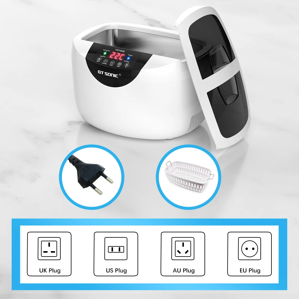 Digital Ultrasonic Cleaner Bath 2500ML for Home Kitchen Wash Fruits Glasses Denture Tableware Jewelry Watch - Image 6