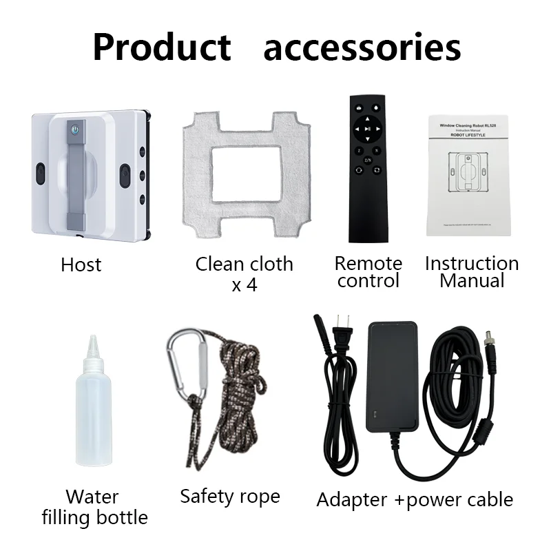 2026 Robot Window Cleaner Washer Glass Window Cleaning Robot RL528 Big 100ml Water Tank, Six Water Jet, 5200Pa Strong Suction - Image 28