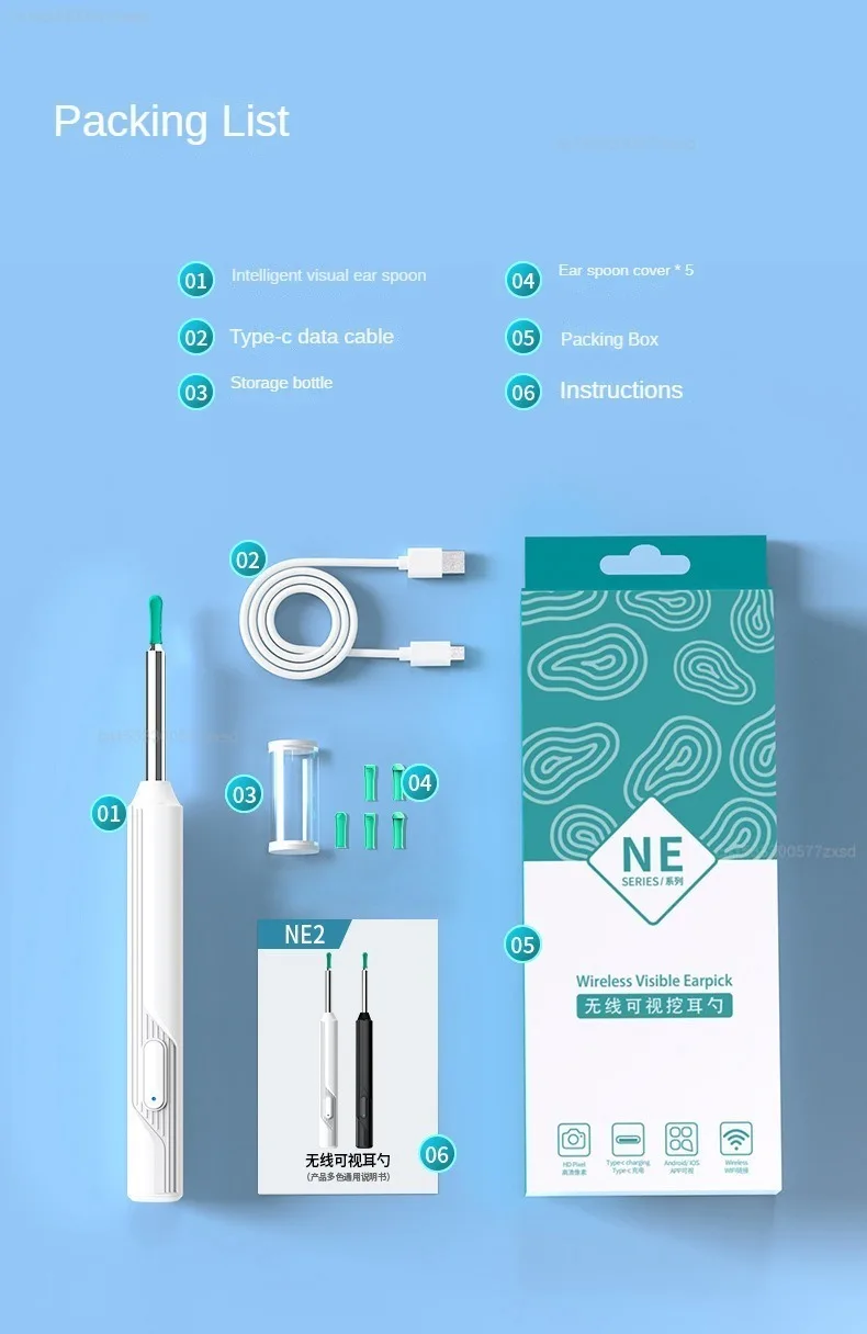 Smart Visual Ear Sticks Otoscope Ear Cleaner High Precision Ear Wax Removal Tool Mini Camera Removal Health Care Tools - Image 27