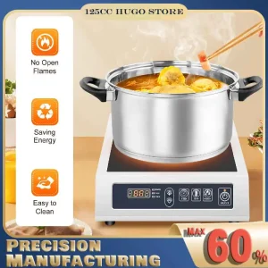 3500W Induction Cooker Digital Tube Display Induction Heat Cooktop for Flat Iron-bottomed Pans of 4.72-11.81 Inches