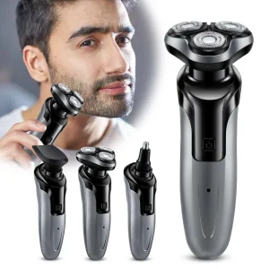 3in1,Men's USB rechargeable electric shaver - portable travel shaver with pop-up shaver, great value rotary shaver
