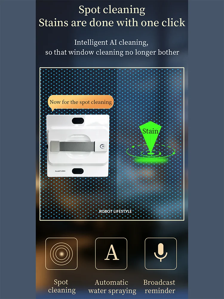2026 Robot Window Cleaner Washer Glass Window Cleaning Robot RL528 Big 100ml Water Tank, Six Water Jet, 5200Pa Strong Suction - Image 20