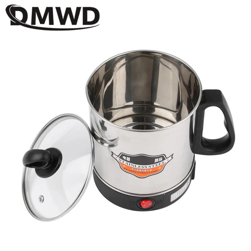 DMWD MultiCooker Electric Skillet portable stainless steel heating cup Noodles milk soup porridge Cooking Pot mini coffee boiler - Image 2
