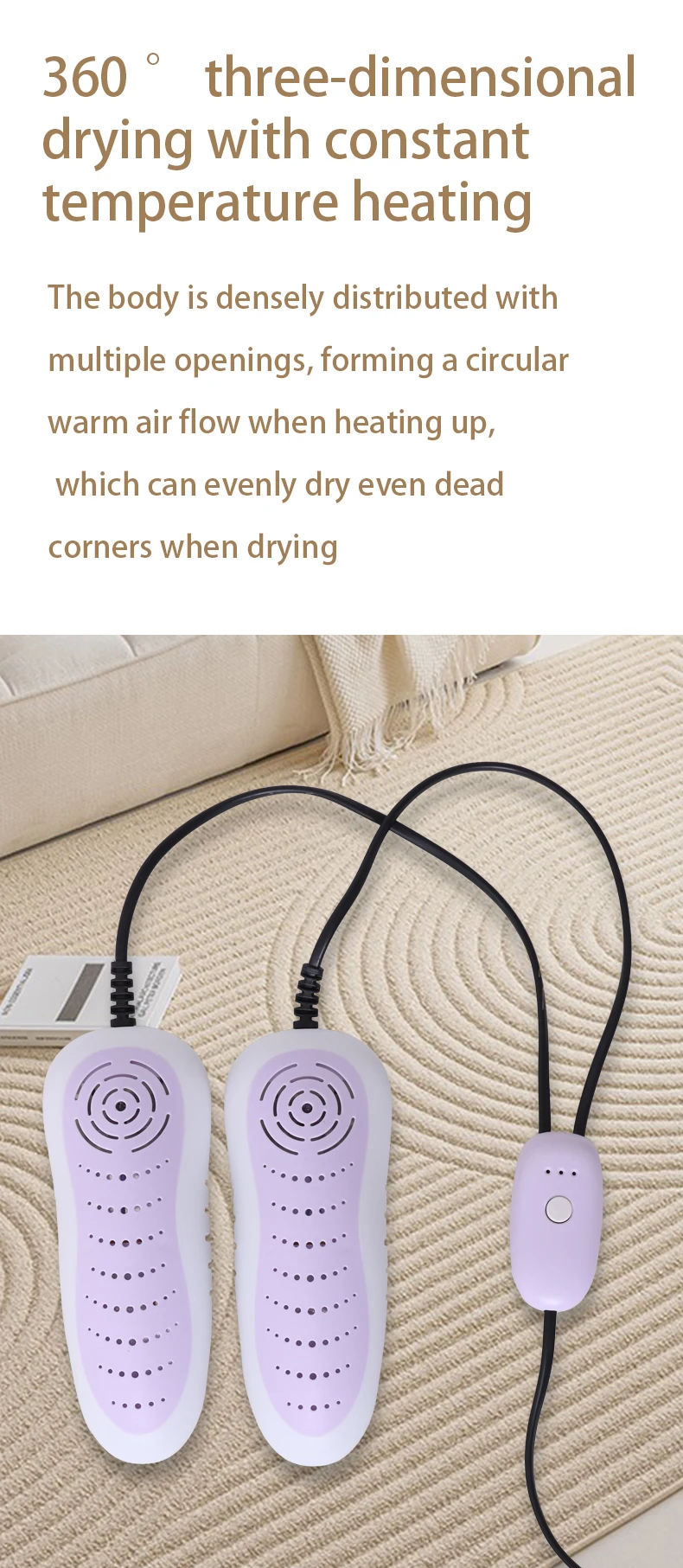 2025 New Electric Shoe Dryer With Timer 4H 8H 12H PTC Heater for Boot Warmer Sanitizing Deodorizing Portable Dryer Blue Light - Image 12