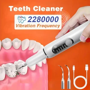 CURVY MOON Electric Dental Plaque Remover 5 Modes Ultrasonic High Frequency Irrigator Sonic Dental Scaler Plaque Tartar Cleaner