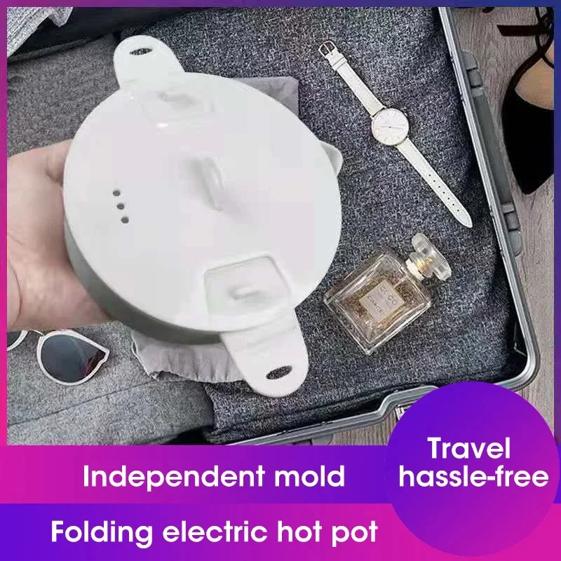HOMEFISH Foldable Silicone Electric Pot Portable Multi-Purpose Hot Water Boiler for Travel 110/220V Kettle Ideal for Camping - Image 3