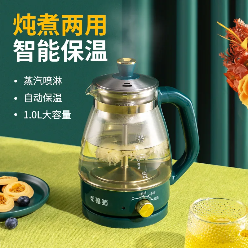 1L Electric Kettle Heat-resistant Glass Tea Infuser Pot With Filter Automatic Steam Spray Borosilicate glass Teapot Health Pot - Image 4